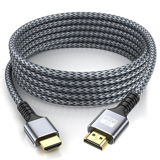 4k Hdmi Cable 15ft Ultra High Speed HDMI Cable 4K@60HZ 3D ARC Gold Plated Connector Ethernet Audio Video Return HDMI Cord for UHD TV Monitor Laptop Xbox PS4/PS5 Roku TV ect.(Silvery)