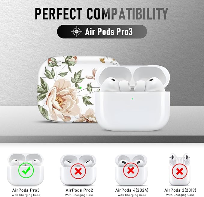 for AirPods Pro 3 Case (2025) with Cleaner Kit, Cute Soft Silicone Cover Compatible AirPods Pro 3rd Genera case with Keychain for Women Men with Keychain for Airpod Pro case(2025) Nude Rose