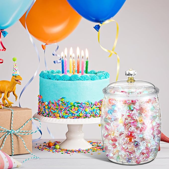 Nuogo 2.5 Gallon/320 oz Large Candy & Cookie Jar with Lid Plastic Apothecary Jars Large Food Storage Container Unbreakable Kitchen Storage for Cookie, Candy, Snack and Dried Foods DIY Gift