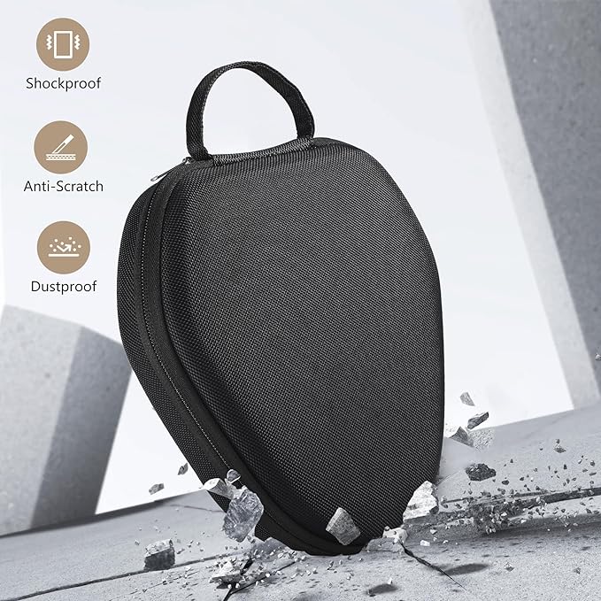 Maxjoy for AirPods Max Case [Shockproof & Dustproof] - Premium PU Leather & EVA Hybrid Hard Protective Cover, Travel Carrying Case with Storage for Apple AirPods Max Headphones (Black)
