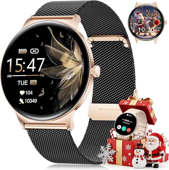 LIGE Smart Watches for Women with Answer/Make Calls, 1,43" HD AMOLED Smart Watch with 120+Sports Fitness Tracker/Calorie, IP68 Waterproof Reloj Inteligente para Mujer, Android iOS SmartWatch