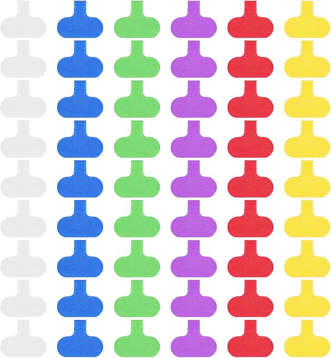 60 PCS Cable Labels Electronic Cable for Organizing Wires and Identification, Multi-Color Write On Cord Labels for Management and Identification (6 Colors)
