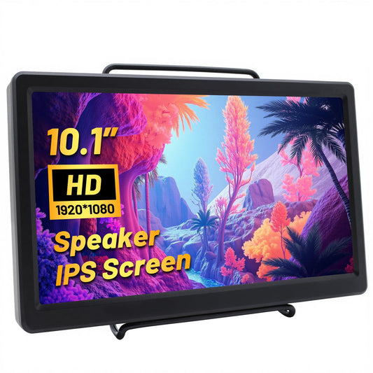 ELECROW 10.1 Inch Portable Monitor - IPS Capacitive Monitor with HD VGA Port，1920x1080P LCD Display Built-in Dual Speakers VESA Mount for Raspberry Pi 5/4/3, PS Xbox, Windows 11/10/8/7