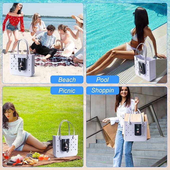 Phone Holder for Bogg Bags, Cell Phone Case Holder Compatible with All Bogg Bags, Phone Holder Accessories for Beach Tote Bags (Black)