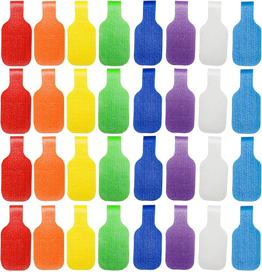 32 Pcs Cable Labels, Write On Cord Labels Tags for Electronics, Wire Markers Electrical, Reusable Large Size Plastic Label for Charging Cords Management and Identification (8 Colors)