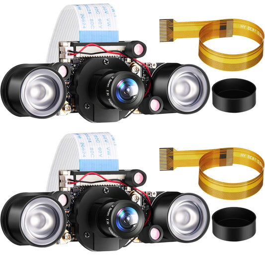 Weewooday 2 Sets for Camera 1080P Webcam 5MP OV5647 Sensor Day and Night Vision IR-Cut Video Focus Adjustment Compatible with Raspberry Pi RPi 4 3 B/B+ 2B 3A+ 2 1 Camera