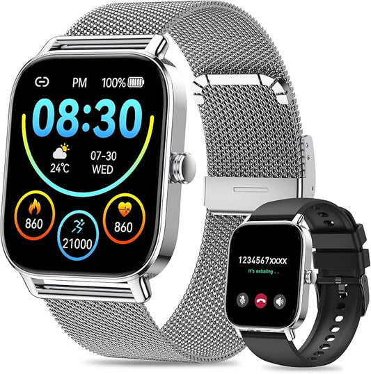 Smart Watch for Men Women Fitness: Waterproof Make Answer Call Digital Mens Watches Pedometer Smartwatch for Android Phone iPhone Samsung Compatible SpO2 Sleep Heart Rate Monitor Running Step Tracker