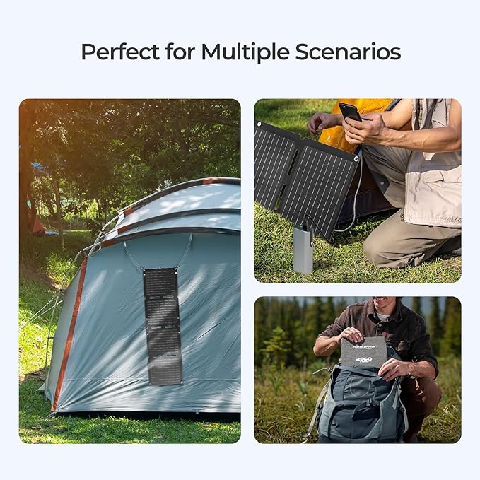 Renogy Solar Panels, 30W Portable Foldable Solar Panel Charger, Fast Charging for iPhone, iPad, Tablets, Laptop, Power Bank, with USB C/USB A/DC Ports, IP67 for Camping, Hiking, Backpacking, Outdoor