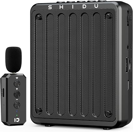 SHIDU 20W Voice Amplifier Wireless Lavalier Microphone Bluetooth