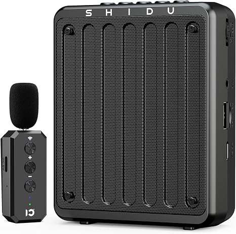SHIDU 20W Voice Amplifier Wireless Lavalier Microphone Bluetooth
