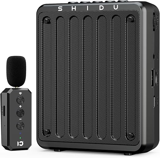 SHIDU 20W Voice Amplifier Wireless Lavalier Microphone Bluetooth
