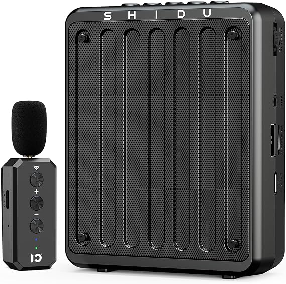 SHIDU 20W Voice Amplifier Wireless Lavalier Microphone Bluetooth