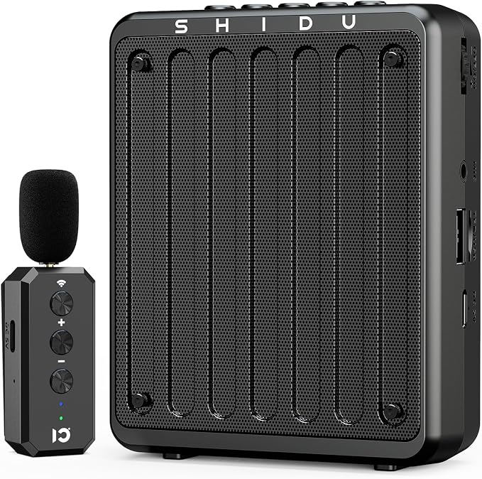 SHIDU 20W Voice Amplifier Wireless Lavalier Microphone Bluetooth