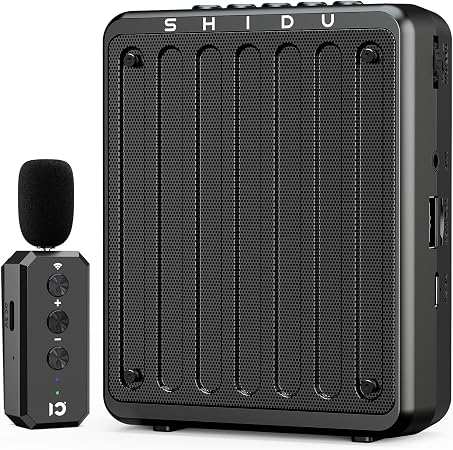 SHIDU 20W Voice Amplifier Wireless Lavalier Microphone Bluetooth