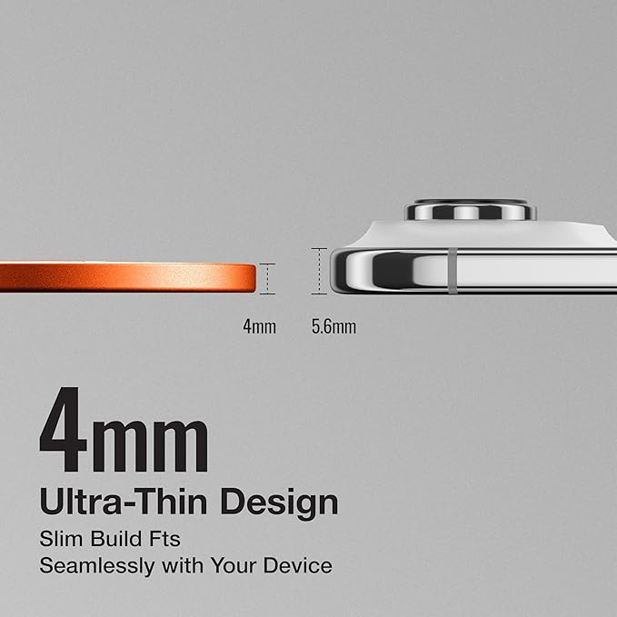 AMAZINGthing [Titan PRO MagFlex Grip Removable Phone Grip & Kickstand, Dual-Magnetic Mount, MagSafe-Compatible for iPhone 17/16/15/14/13/12 and MagSafe Cases Orange
