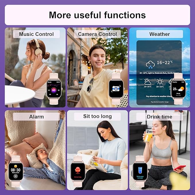 Smart Watches for Women,1.85" Fitness Tracker Watch Answer/Make Call,IP68 Waterproof Fitness Watch with Sleep/Step/Heart Rate/SpO2 Monitor, 120+ Sport Modes Smartwatch for Android iOS