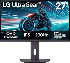 LG 27GS75Q-B 27-inch Ultragear QHD (2560x1440) Gaming Monitor, 180Hz (O/C 200Hz), 1ms, IPS, NVIDIA G-SYNC Compatible, AMD FreeSync, HDR10, Tilt/Height/Pivot Stand, HDMI, DisplayPort, Black - Image 1