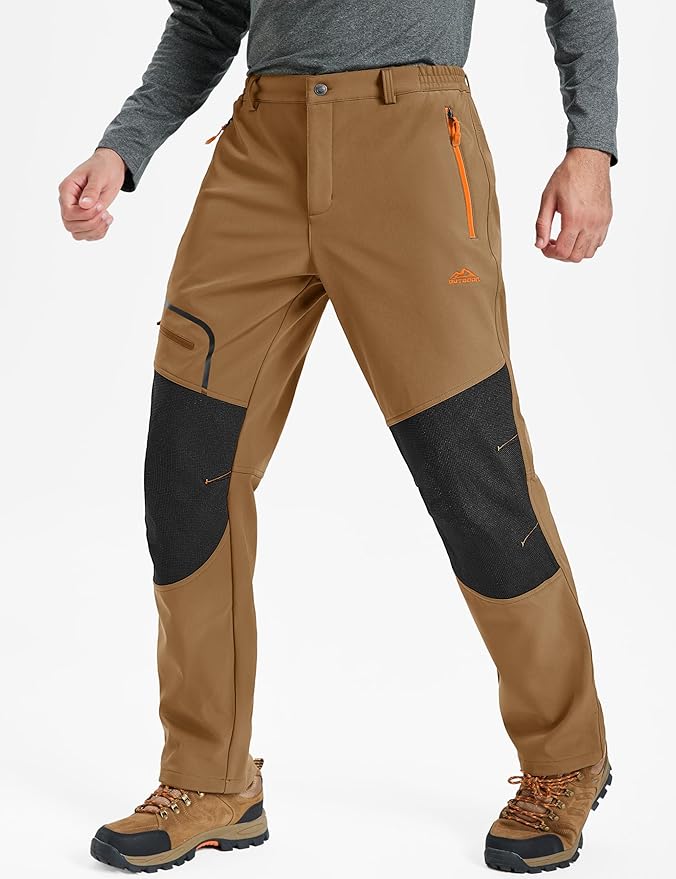 TACVASEN Men's Snow Ski Pants Fleece Lined Winter Pants for Men Water Resistant Thermal Snowboard Hiking Hunting Work