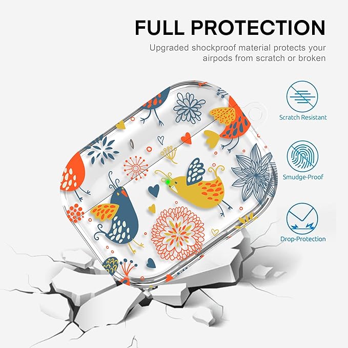 Maxjoy for AirPods Pro 3rd Generation Case, Clear Cute AirPods Pro 3 Case for Women Men Cute Soft AirPod Pro 3 Cover with Keychain Strap for AirPod Pro 3rd Gen Cover 2025