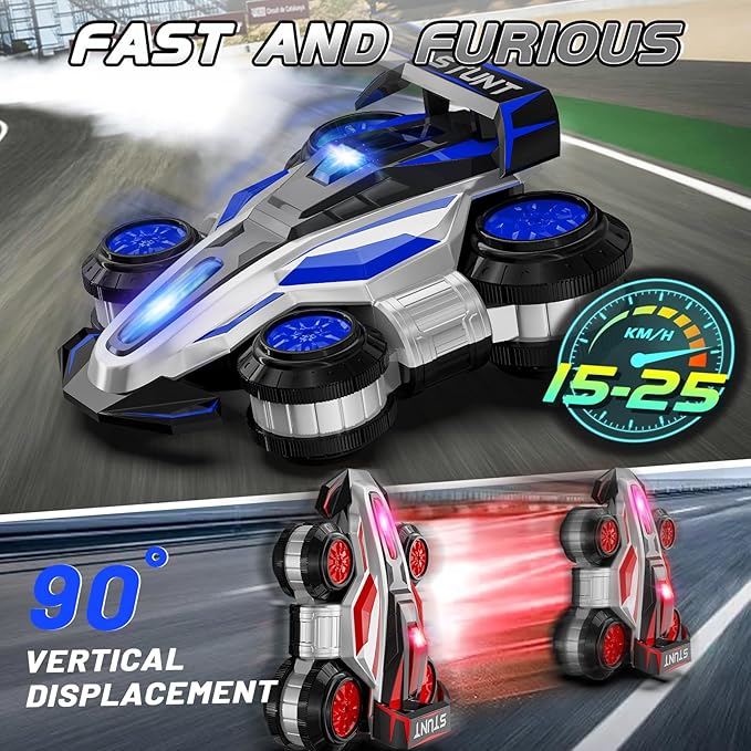 High Speed Drift Remote Control Stunt Deformation Car, Birthday Gifts, for Boys and Girls 3-16 Years Old (Blue)