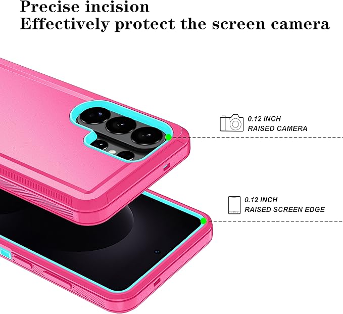 ONOLA Phone Case for Samsung Galaxy S26 Ultra Case with HD Screen Protector, Heavy Duty Shockproof & Dropproof 3-Layer Cover Phone Case for Galaxy S26 Ultra 6.9'',PinkSkyBlue