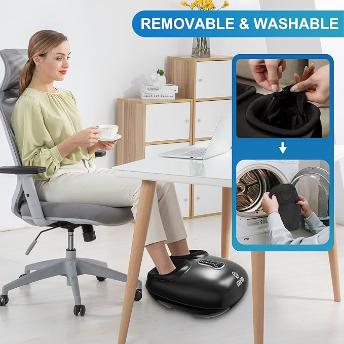 COMFIER Shiatsu Foot Massager with Heat,Vibration,Rolling Compression,FSA Eligible Feet Massager Machine for Plantar Fasciitis,Neuropathy Pain, Fits Size up to 13“,Christmas Gifts for Women,Men,HSA