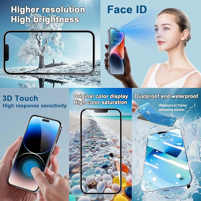 EFAITHFIX for iPhone 12 Pro Max Screen Replacement OLED [NOT LCD] 6.7 Inch Display 3D Touch Screen FHD Digitizer Assembly A2342 A2410 A2411 A2412 with Repair Tools Waterproof Adhesive Screen Protector