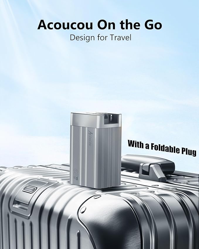 65W USB C Charger Block, GaN Fast Wall Charger,3-Port Type C Power Adapter with 6 Feet USB C Cable for iPad iPhone MacBook Air/Pro, Galaxy, Laptop,etc and More Series (Gray)