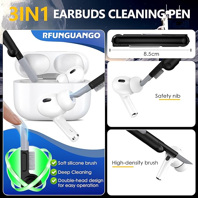 RFUNGUANGO for AirPods Pro 2nd Generation Protective case, 2024 New Space-Themed Protective case. Compatible with Airpods Pro 1/2 and, Works with MagSafe. [Blue]