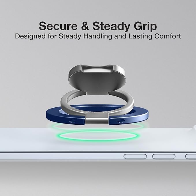 AMAZINGthing [Titan PRO MagFlex Grip Removable Phone Grip & Kickstand, Dual-Magnetic Mount, MagSafe-Compatible for iPhone 17/16/15/14/13/12 and MagSafe Cases Blue