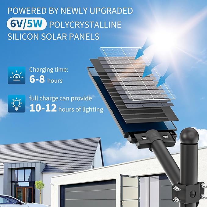 Solar Lights Outdoor - Wide Angle 6500K Solar Street Lights Outdoor Motion Sensor, Street Light IP66 Waterproof, Parking Lot Light Dusk to Dawn with Remote Control (2Pack)