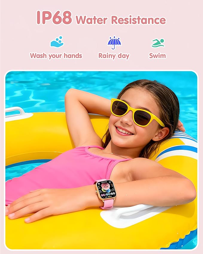 Kids Smart Watch, Kids Watch No Phone Needed Heart Rate & Sleep Tracker, Stress & SpO2 Monitor, 1.8" Fitness Tracker Step Counter, Alarm Clock, Games, Swimming Watch for Boys Girls Teens Aged 5+