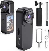 KG210 Touchscreen 4k Camera with 180° Rotating Lens, Mini Wearable Body Worn Action Camera, Thumb Size, with 360°Rotatable Magnetic Clip,Mount Anywhere for Security, Work, Guard, Travel,Daily - Image 1