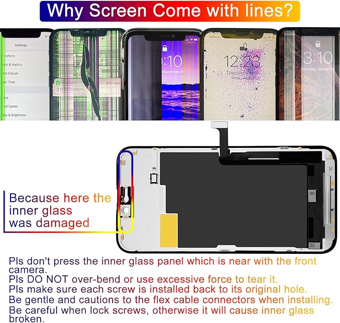 for iPhone 15 Pro Max Screen Replacement 6.7', 3D Touch Display Full Repair kit, Digitizer Assembly with Tools Set, Tempered Glass, Instruction