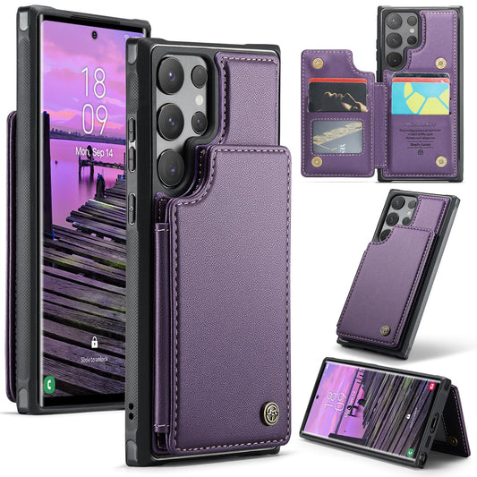 Bemal for Samsung Galaxy S24 Ultra Wallet Case with Card Holder, RFID Blocking, Shockproof Leather Kickstand for Men and Women, Durable Protective Phone Cover for 6.8", Purple
