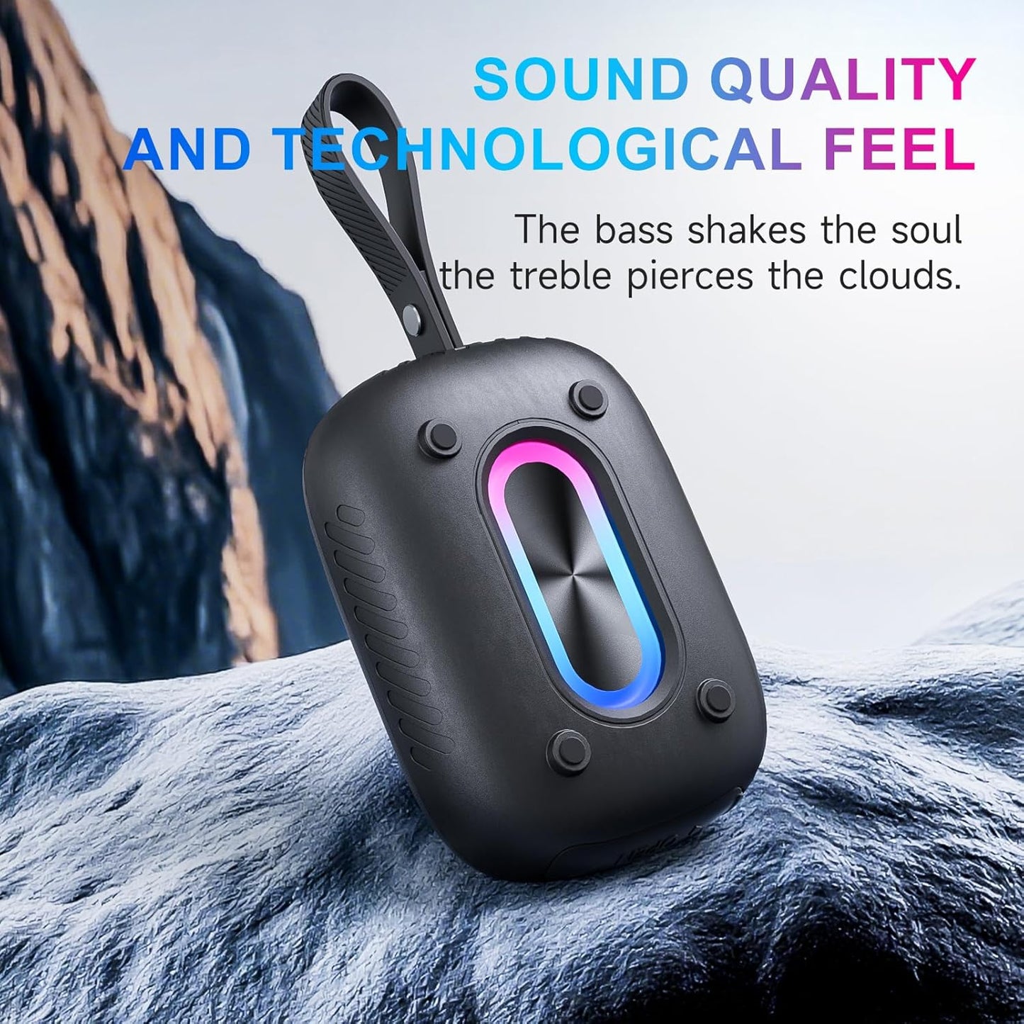 Portable Bluetooth Speaker with LED Lights – IPX5 Waterproof, 20W, TWS Stereo