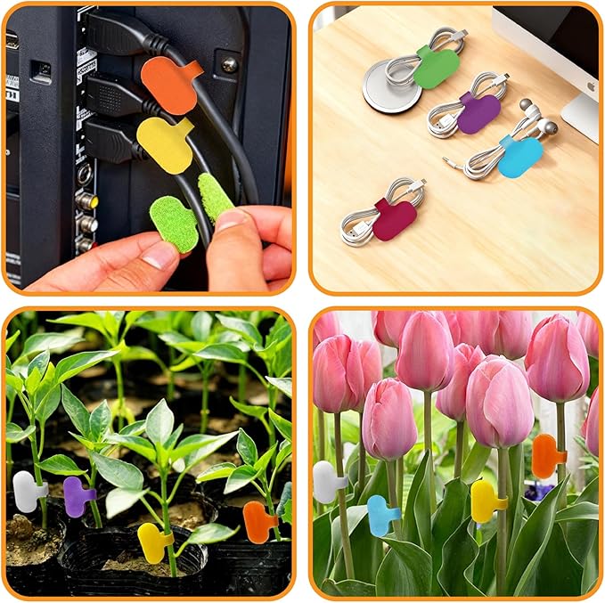 Cable Lables Tags: 32 Pcs Multi Color Write On Cord Tags Wire Organizer Ties for Cable Management and Identification