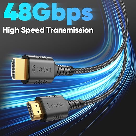 3FT HDMI Cable 10-Pack, 8K HDMI to HDMI 2.1 Cable Ultra High Speed 48Gbps, Multi Pack HDMI Cord Support 8K@60Hz,4K@240/165/144Hz for LG OLED TV, Roku TV, Soundbar, 4K/8K Tvs