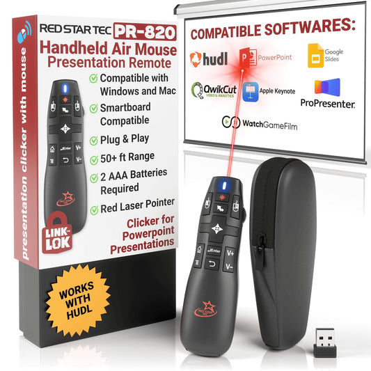 RED STAR TEC PR-820 Air Mouse Wireless Presentation Clicker, Laser Pointer