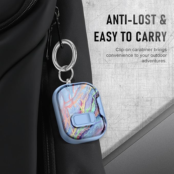 Compatible Airpods Pro 3 Case (2025) with Phone Stand & Cleaner Kit,Cute Soft Silicone Lock Clip Apple AirPods Pro 3rd Generation Case, Airpod Pro 3 Cover with Keychain for Women/Girls
