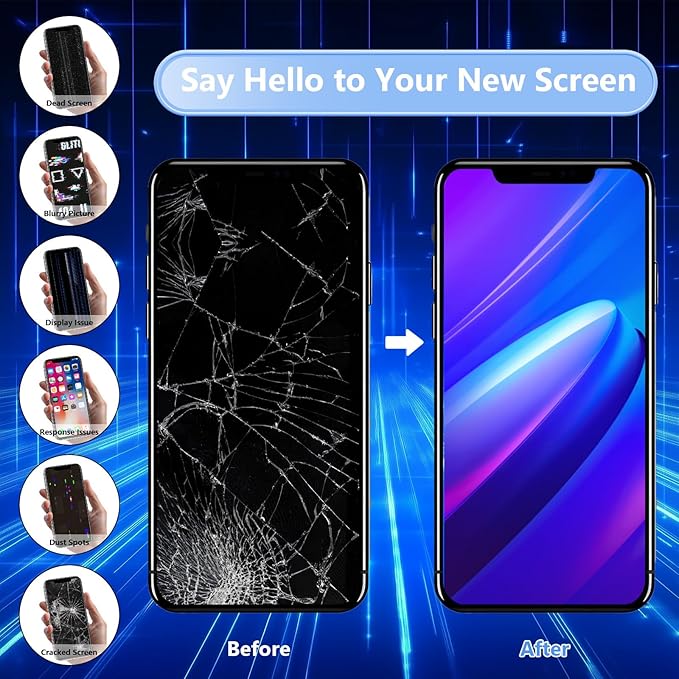 for iPhone 15 Pro Max Screen Replacement 6.7 inch Full HD, 3D Touch LCD Screen Display Digitizer Assembly with Repair Tools, Compatible for Model A2849, A3105, A3106, A3108