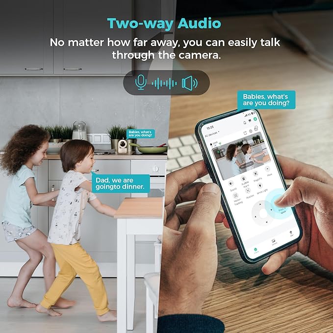 Vicohome 2K Indoor Camera, 5GHz Wi-Fi, Plug-in, AI Tracking, Home Security, Pet/Baby Monitor, 360° View Pan/Tilt, Two Way Audio, Night Vision, Easy to Setup, Audible Alarm, 180 Days Exchange Policy