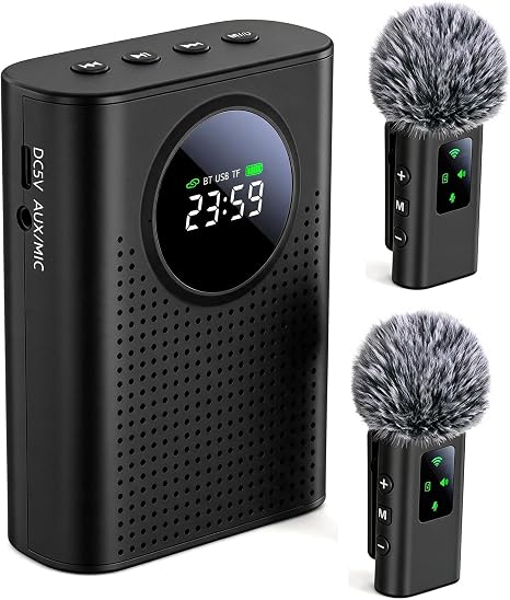 S67 Voice Amplifier Wireless Microphone Dual for Teacher Classroom