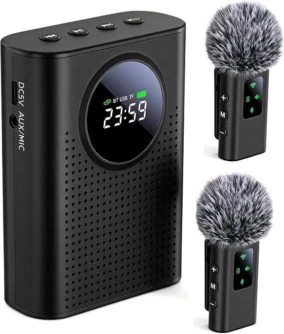 S67 Voice Amplifier Wireless Microphone Dual for Teacher Classroom