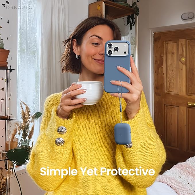 ORNARTO Compatible with AirPods Pro 3 Case 2025, Full Protective Hybrid Silicone for AirPods Pro 3rd Generation Case, Front LED Visible Skin Cover-Fresh Mint