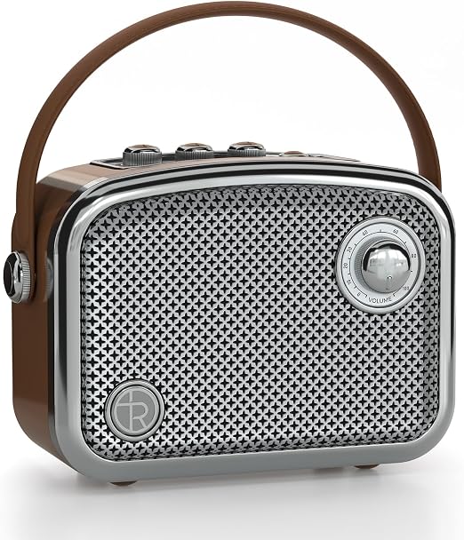 Bluetooth Speaker, 40W, Retro Decor, Small Gift for Women Man, Brown
