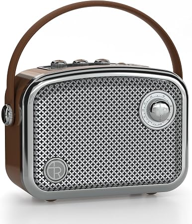 Bluetooth Speaker, 40W, Retro Decor, Small Gift for Women Man, Brown