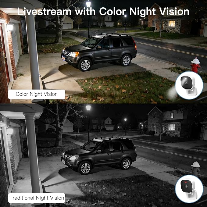 VIMTAG 2.5K Cameras for Home Security, 2.4G& 5G Color Night Vision Security Camera Indoor Outdoor for Baby Pet Dog Cat with Phone APP, Motion Detection 2-Way Audio, Work with Alexa,Cloud, 2 Pack