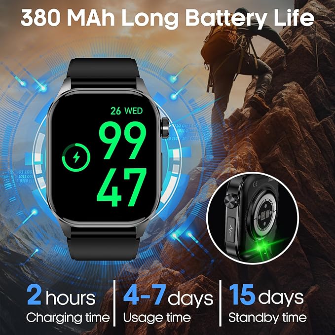 Smart Watch for Men Women with Bluetooth Calls, Blood Pressure Heart Rate Blood Oxygen Stress HRV Monitor Sleep Tracker, 150+ Sports Modes Fitness Tracker, IP68 Waterproof, Pedometer For Android/iOS