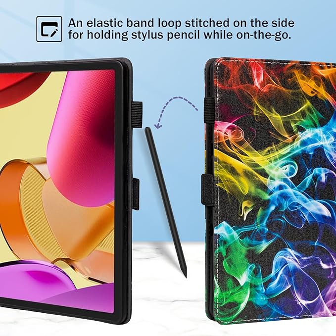 Dteck for Amazon Fire Max 11 Tablet Case 11" (13th Generation) 2023, PU Leather Shell TPU Back Cover Fold Stand Case with Auto Sleep Wake, Adjustable Viewing Angles, Cute Folio Slim Case, Colorful